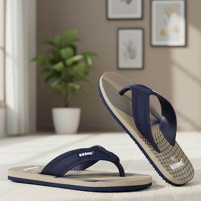 Men's Beige Toe-Post Flip-Flops