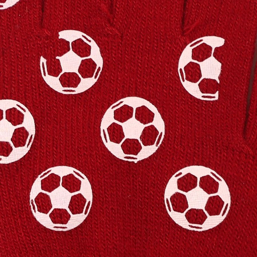 Boys' Gloves, Maroon, large image number null