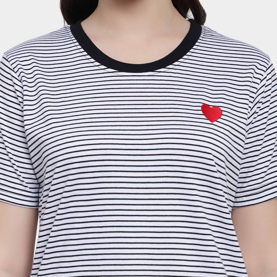 Round Neck T-Shirt, White, large image number null