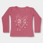 Girls Dusty Rose Pink Round Neck Casual Full Sleeve Top, गुलाबी, small image number null