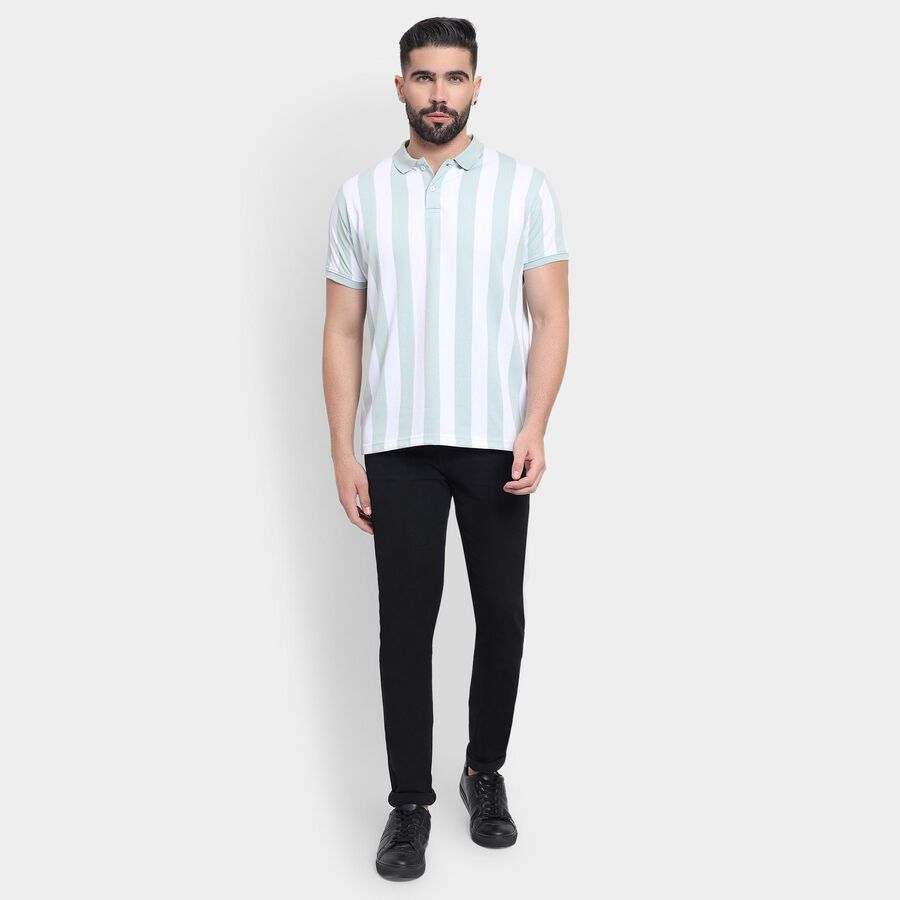 Men's Collared Half Sleeves T-Shirt , हल्का हरा, large image number null