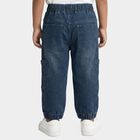 Boys Blue Jogger Fit Utility Pocket Jeans, मध्यम नीला, small