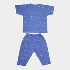 Infants Cotton Printed Night Suit, Navy Blue, small image number null