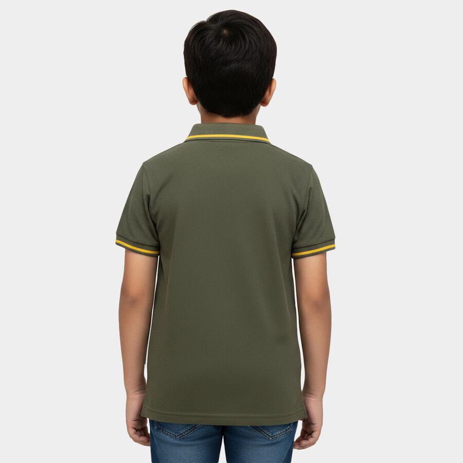 Boys' Half Sleeves T-Shirt, Olive, large