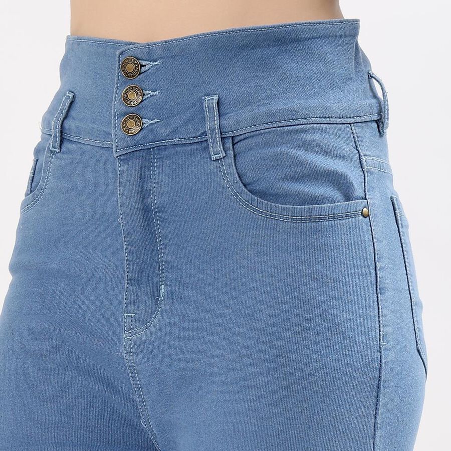 Ladies' Jeans, मध्यम नीला, large