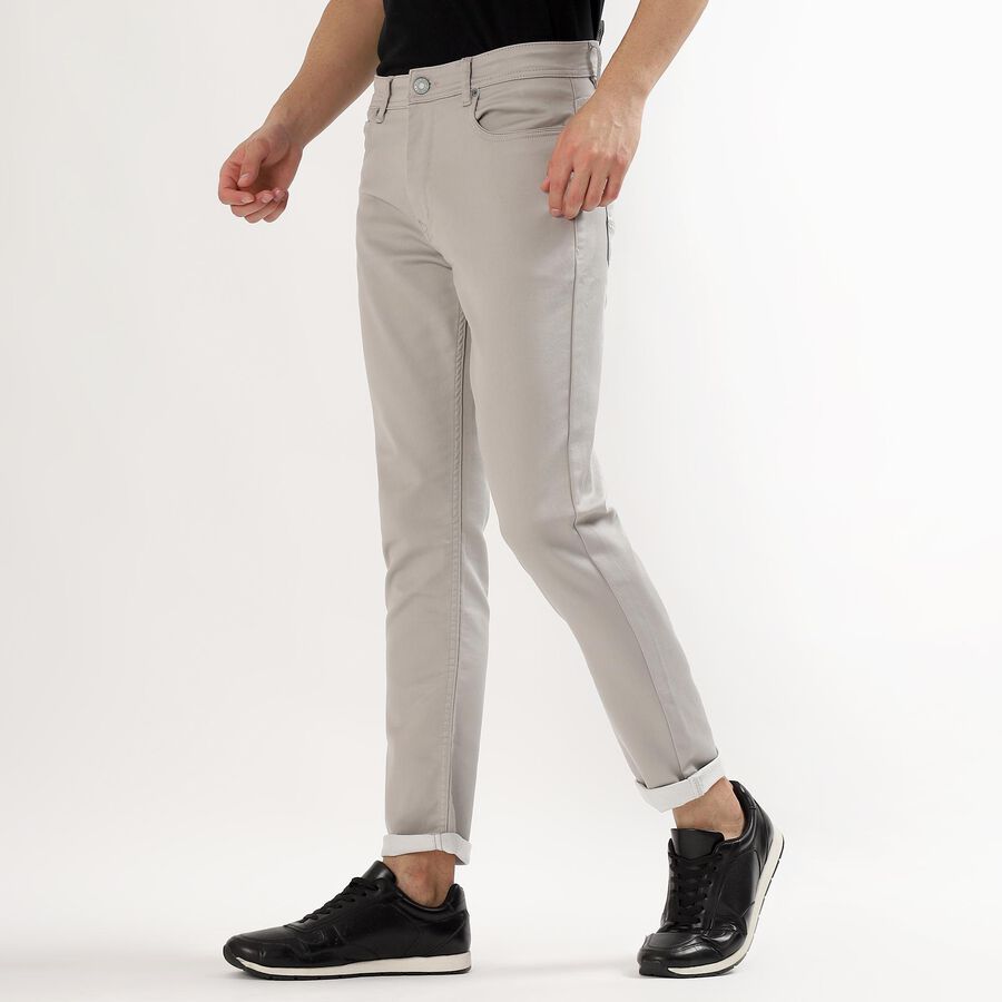 Men's Light Grey Slim Fit Jeans, हल्का ग्रे, large image number null
