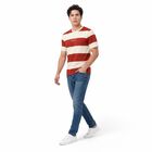 Men's Orange Round Neck Regular T-Shirt, Orange, small