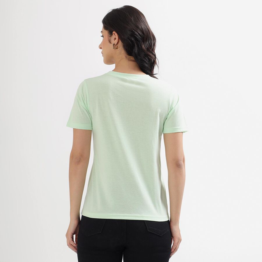 Women's Mint Green Round Neck T-Shirt, हल्का हरा, large image number null
