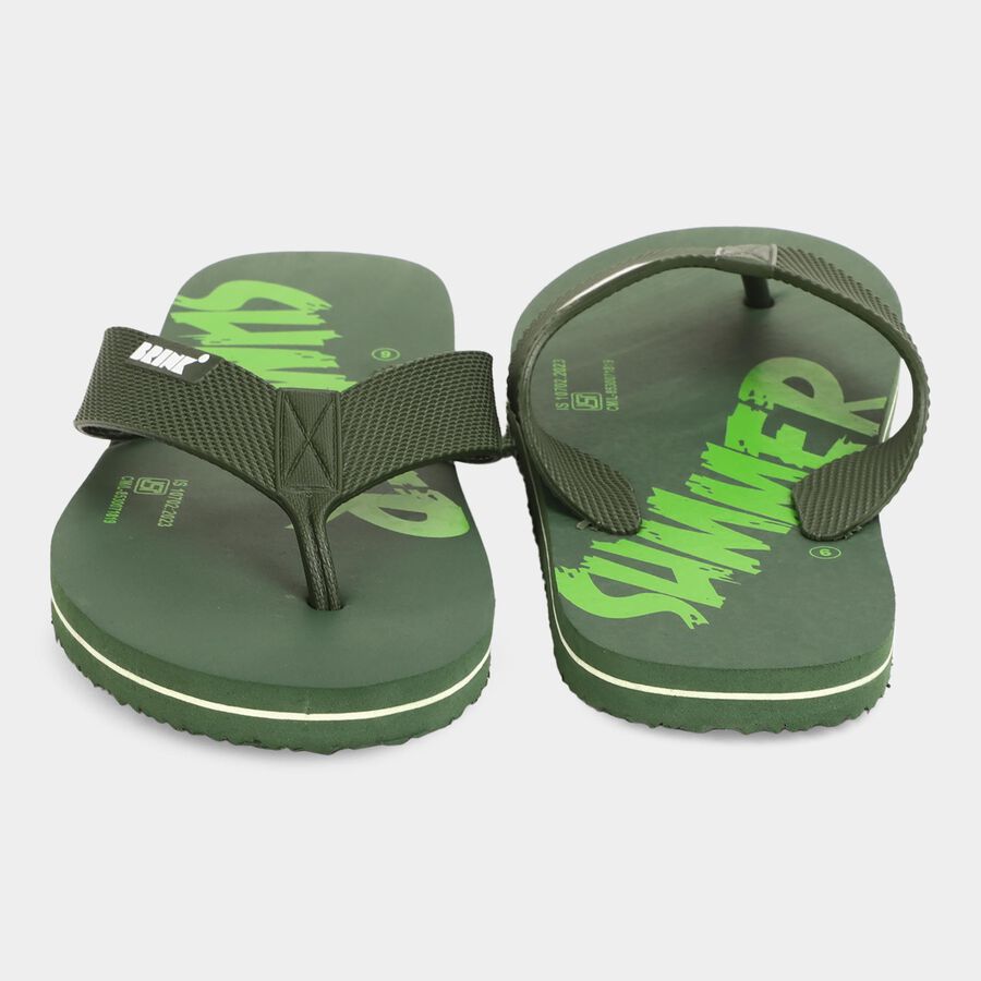 Men's V Strap Slipper, Green, large image number null