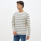 Men's Off-White Crew Neck Casual Full Sleeve T-Shirt, Off White, small image number null