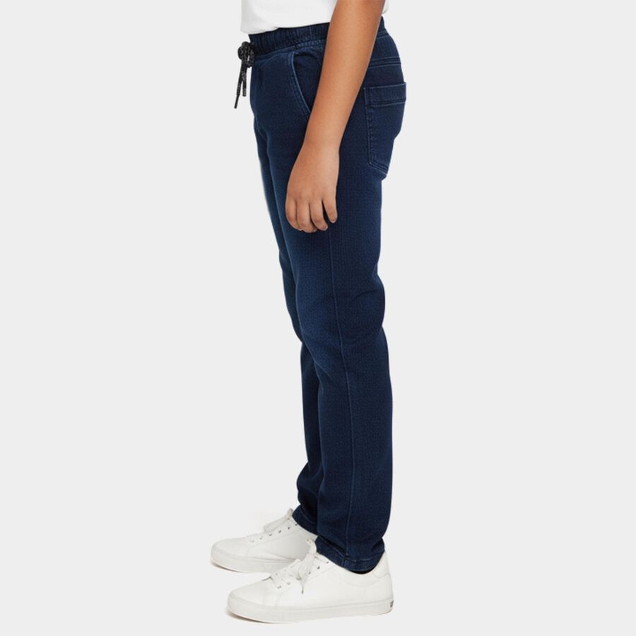 Boys Blue Regular Fit Stretchable Jeans, गहरा नीला, large