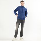 Men's Deep Steel Blue High Neck Casual Sweatshirt, टील ब्लू, small image number null