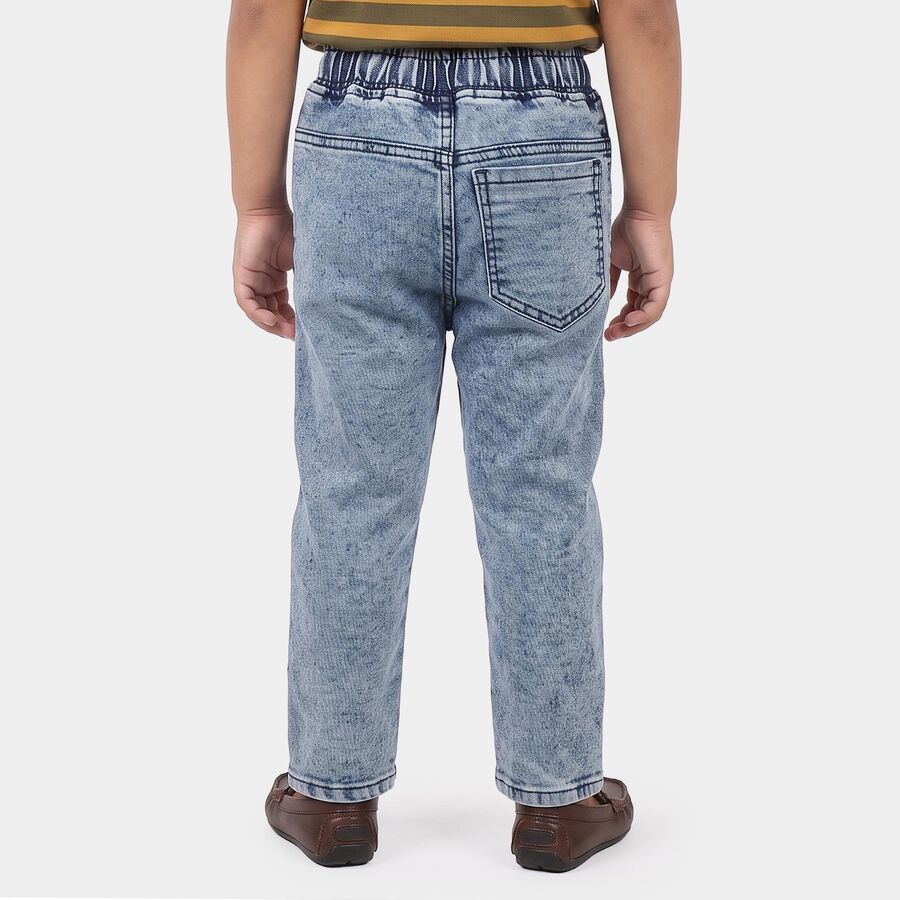 Boys' Light Blue Straight Fit Drawstring Waist Jeans, Light Blue, large