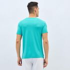 Men's Vibrant Turquoise Crew Neck Athleisure T-Shirt, टील ब्लू, small image number null