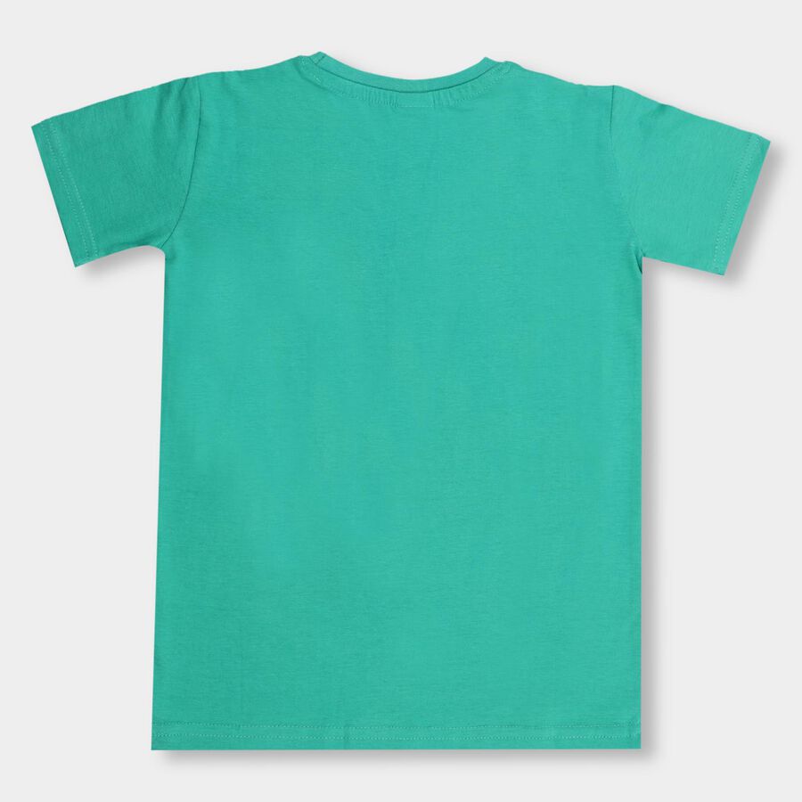 Boys' 100% Cotton Half Sleeves T-Shirt , Dark Green, large image number null
