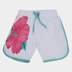 Girls' Off White Cotton Blend Shorts, Off White, small