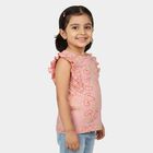 Girls Pink Cotton Round Neck Regular T-Shirt, गुलाबी, small