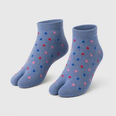 Women's Blue Regular Fit Polka Dot Pack of 1 Socks