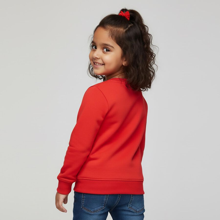 Girls' Sweatshirt, Red, large image number null