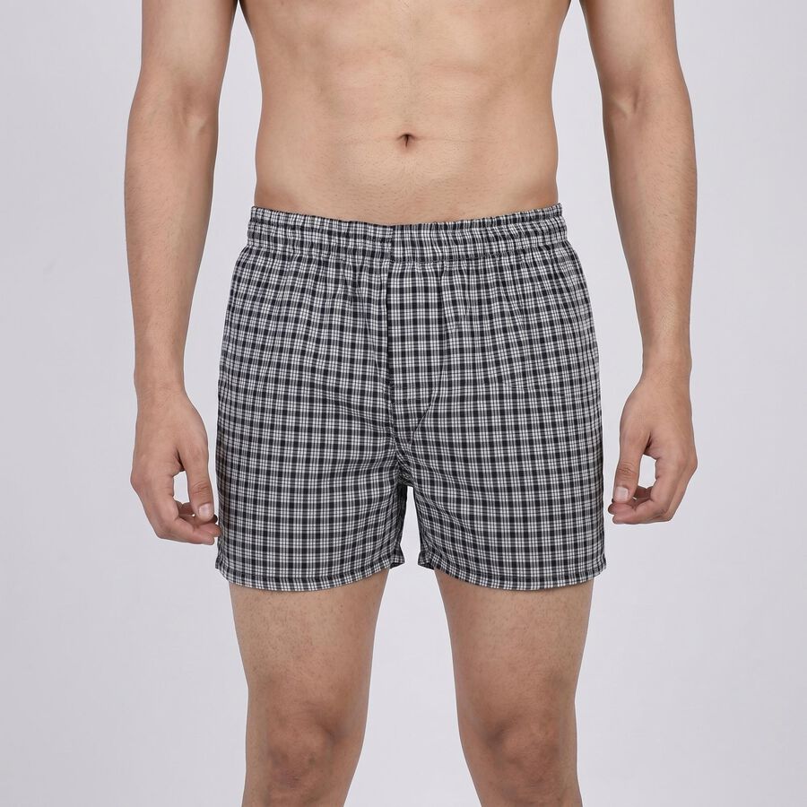 Men's Navy Blue Regular Fit Solid Boxers, Navy Blue, large