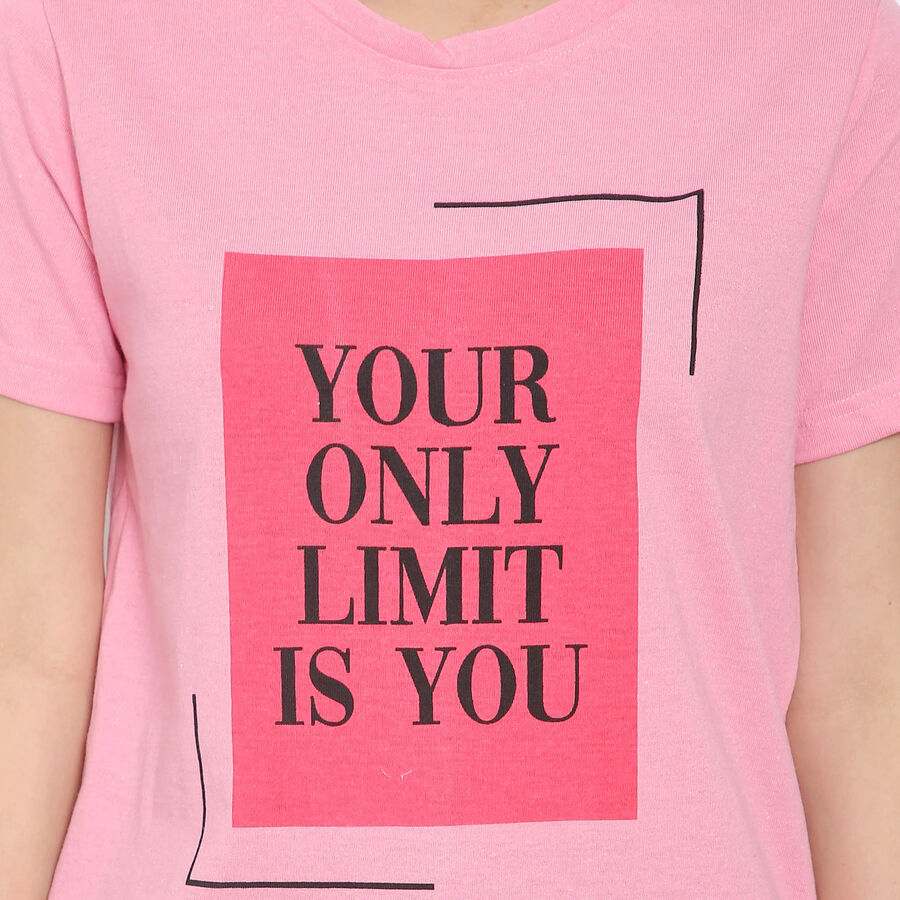 Round Neck T-Shirt, Pink, large image number null
