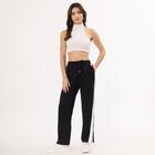 Women's Jet Black Straight Fit Regular Track Pants, Black, small image number null