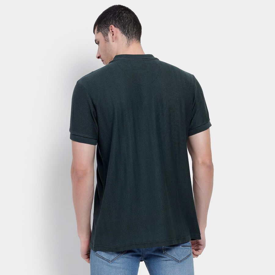 Men's Dark Forest Green Polo Neck T-Shirt, Dark Green, large image number null