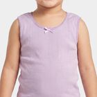 Girls Lilac Cotton Round Neck Sleeveless Vest, लाइलेक, small