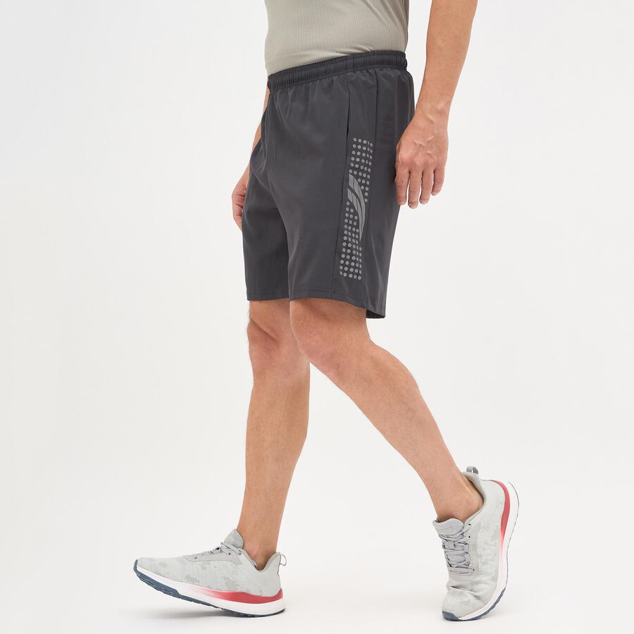 Men's Grey Regular Fit Placement Printed Bermuda Shorts, Dark Grey, large image number null