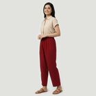 Women's Maroon Regular Fit Solid Palazzos, Maroon, small