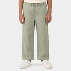 Girls Green Straight Fit Elastic Waist Pyjama, Light Green, small