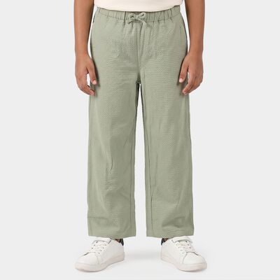 Girls Green Straight Fit Elastic Waist Pyjama