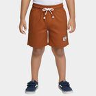 Boys' Rust Orange Ribbed Elastic Waist Bermuda Shorts, भूरा, small image number null