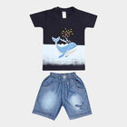 Boys Cotton Baba Suit, Navy Blue, small image number null