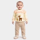 Infants' Peach Crew Neck Printed Pullover, पीच, small
