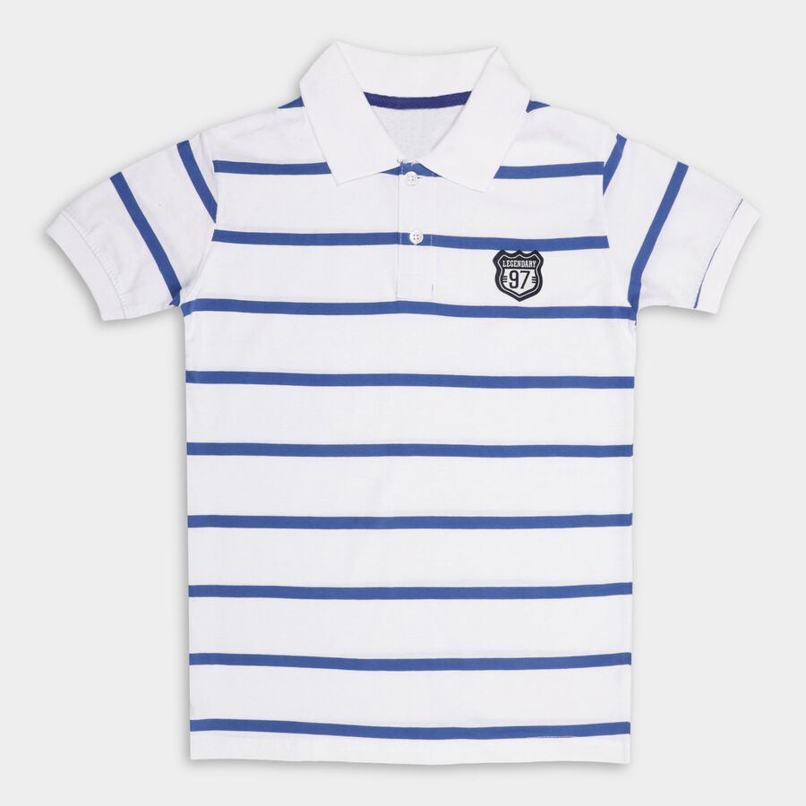 Boys' Half Sleeves T-Shirt , White, large image number null