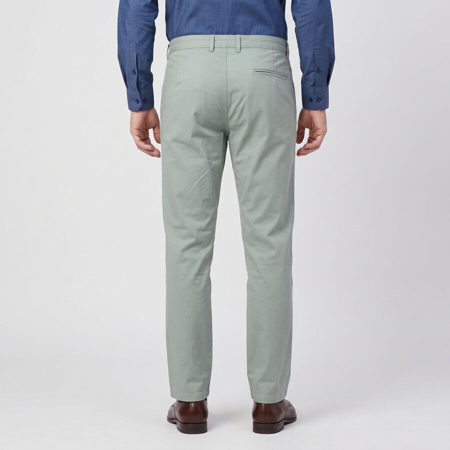 Men's Aqua Flat Front Trousers, एक्वा, large