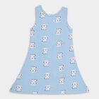 Girls' 100% Cotton Frock, Light Blue, small