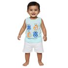 Infants Aqua Blue Cotton Round Neck Casual Vest, Aqua, small image number null