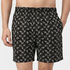Men's Black Relaxed Fit Printed Boxers, Black, small