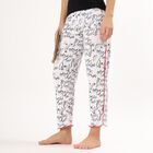Women's Muted Charcoal Black Printed Full Length Pyjama, सफ़ेद, small image number null