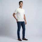 Men's White Round Neck Casual Printed T-Shirt, सफ़ेद, small