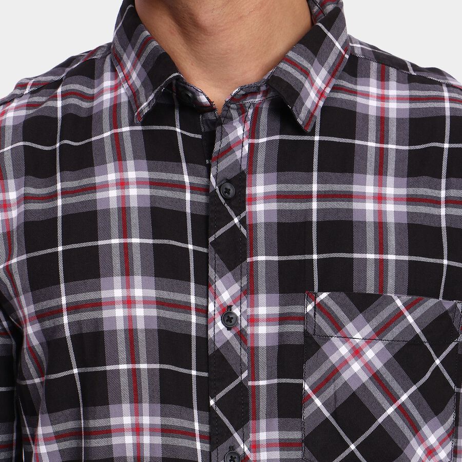 Men's 100% Cotton Casual Shirt, Black, large image number null