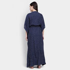 All Over Print Full Length Nighty, Navy Blue, small image number null