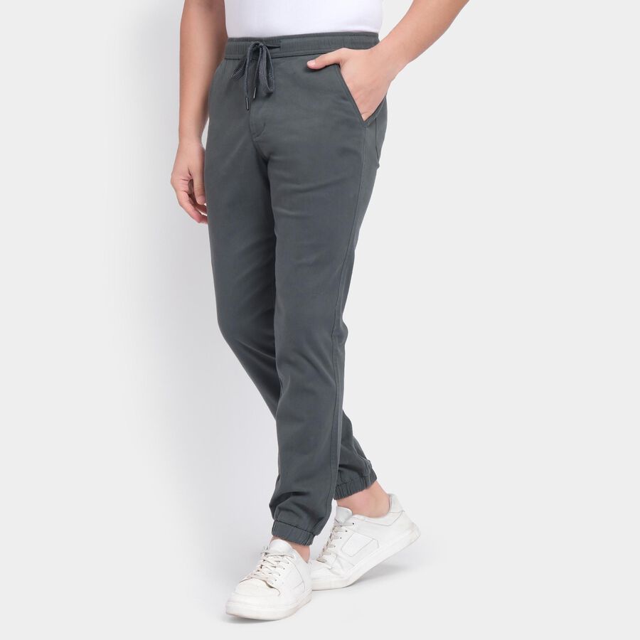 Men's Slim Fit Casual Trousers , गहरा हरा, large image number null