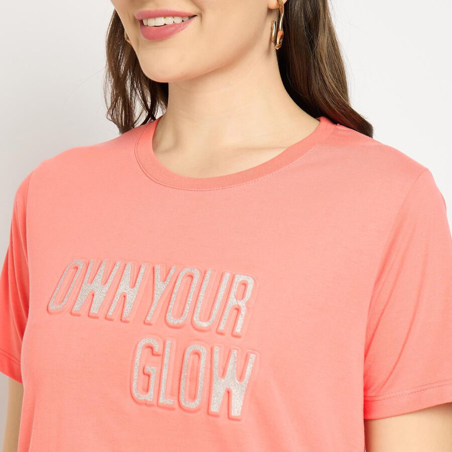 Ladies' Round Neck T-Shirt, Coral, large image number null