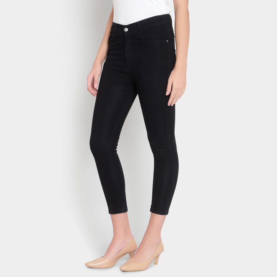 High Rise Skinny Jeans, Black, large image number null