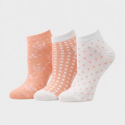 Women's Assorted Regular Fit Printed Pack of 3 Socks