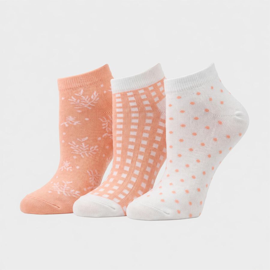 Women's Assorted Regular Fit Printed Pack of 3 Socks, Assorted, large