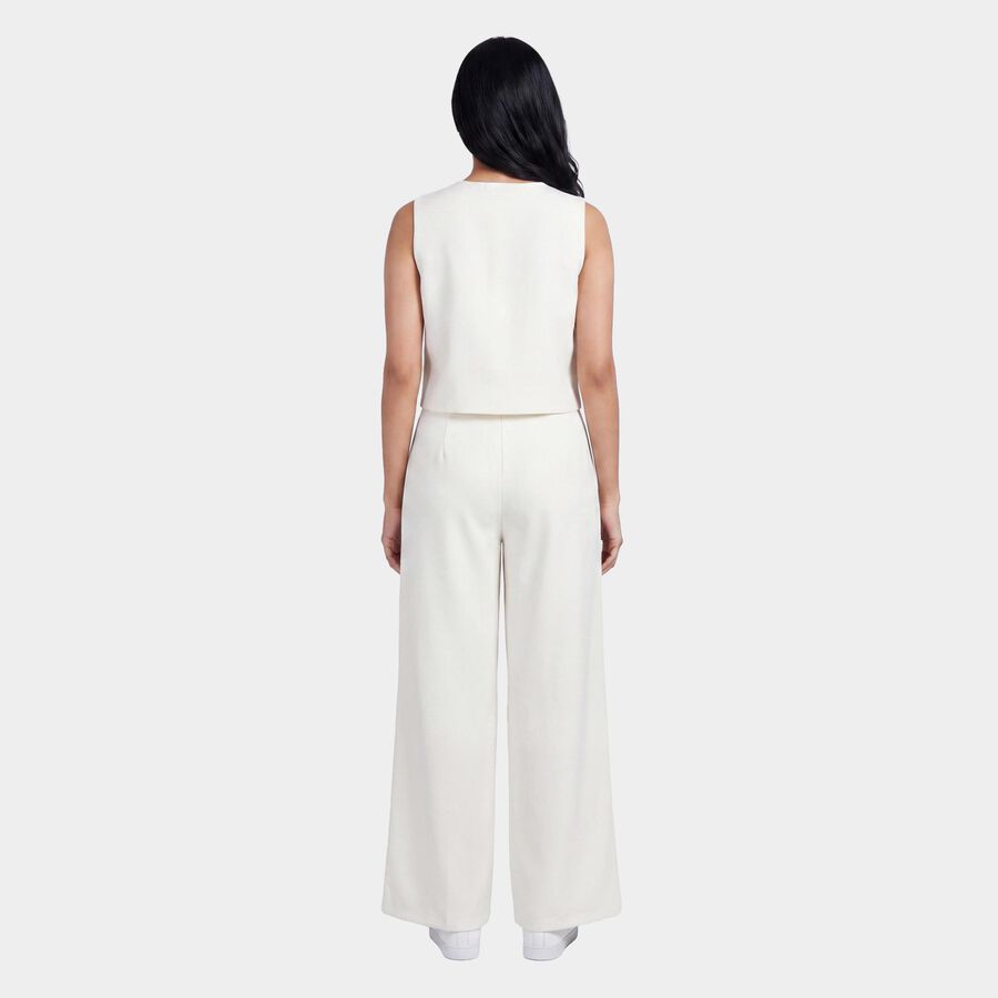 Women's White Solid Co-ord Set, Off White, large